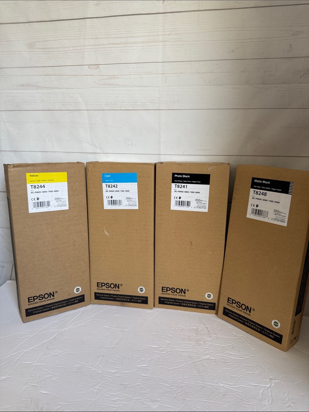 Epson Ink set of 4 Yellow, Cyan, Photo Black, Matte Black T8244, T8242, T8248